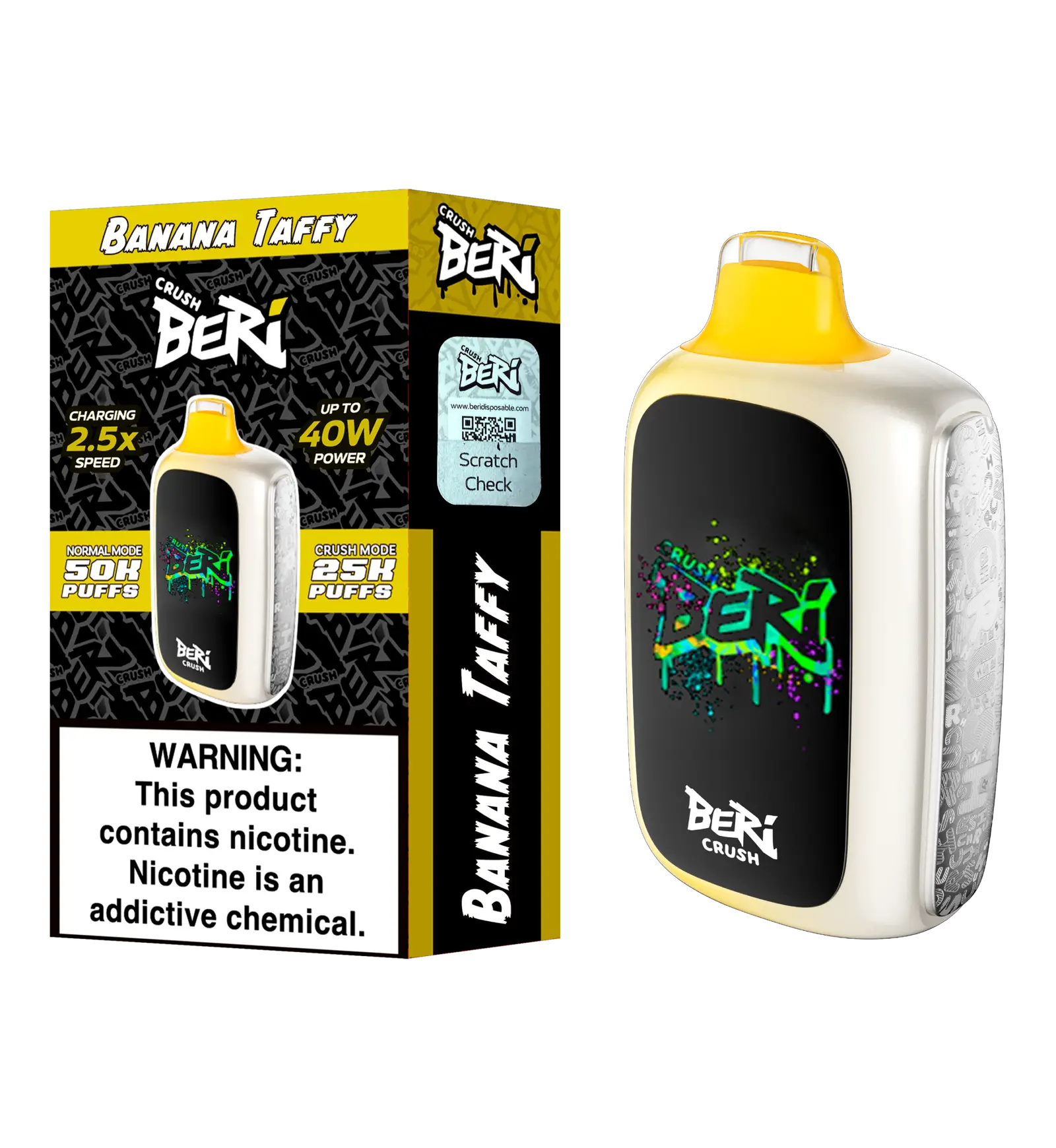Banana Taffy Beri Crush 50K Puffs Disposable Vape 1 Banana Taffy Beri Crush 50K Puffs Disposable Vape