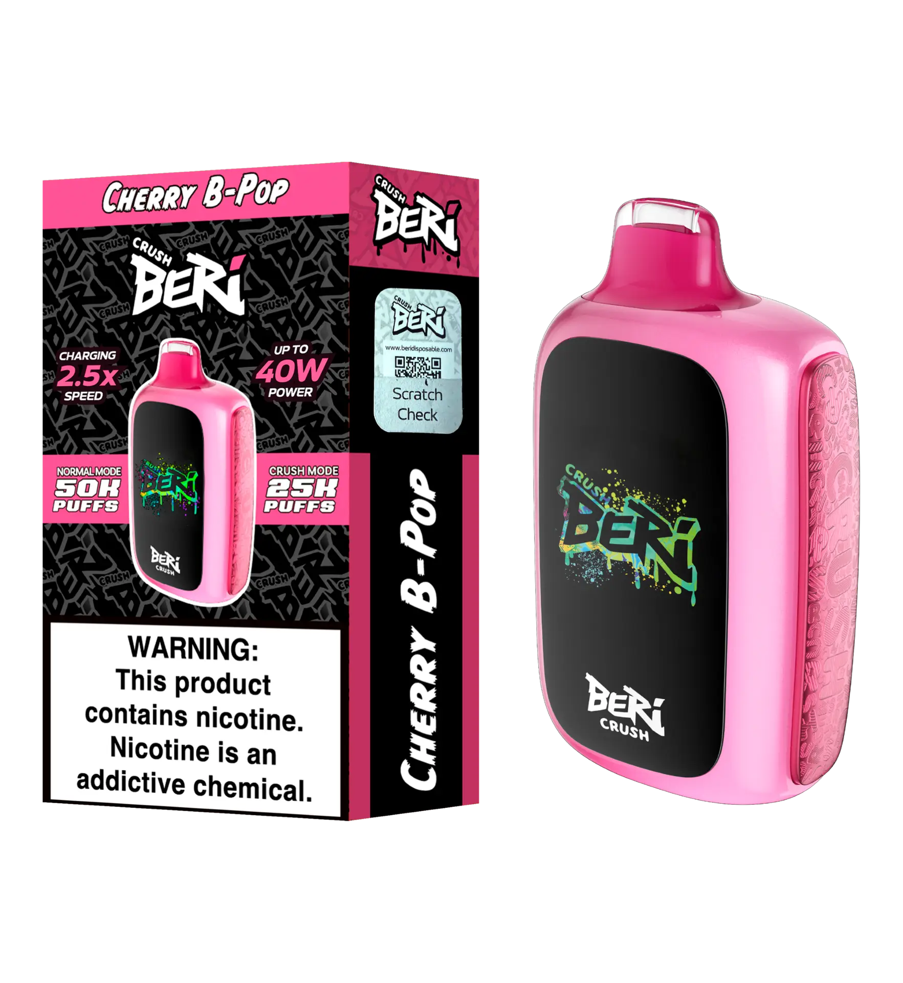 Cherry B Pop Beri Crush 50K Puffs Disposable Vape 1 Cherry B Pop Beri Crush 50K Puffs Disposable Vape