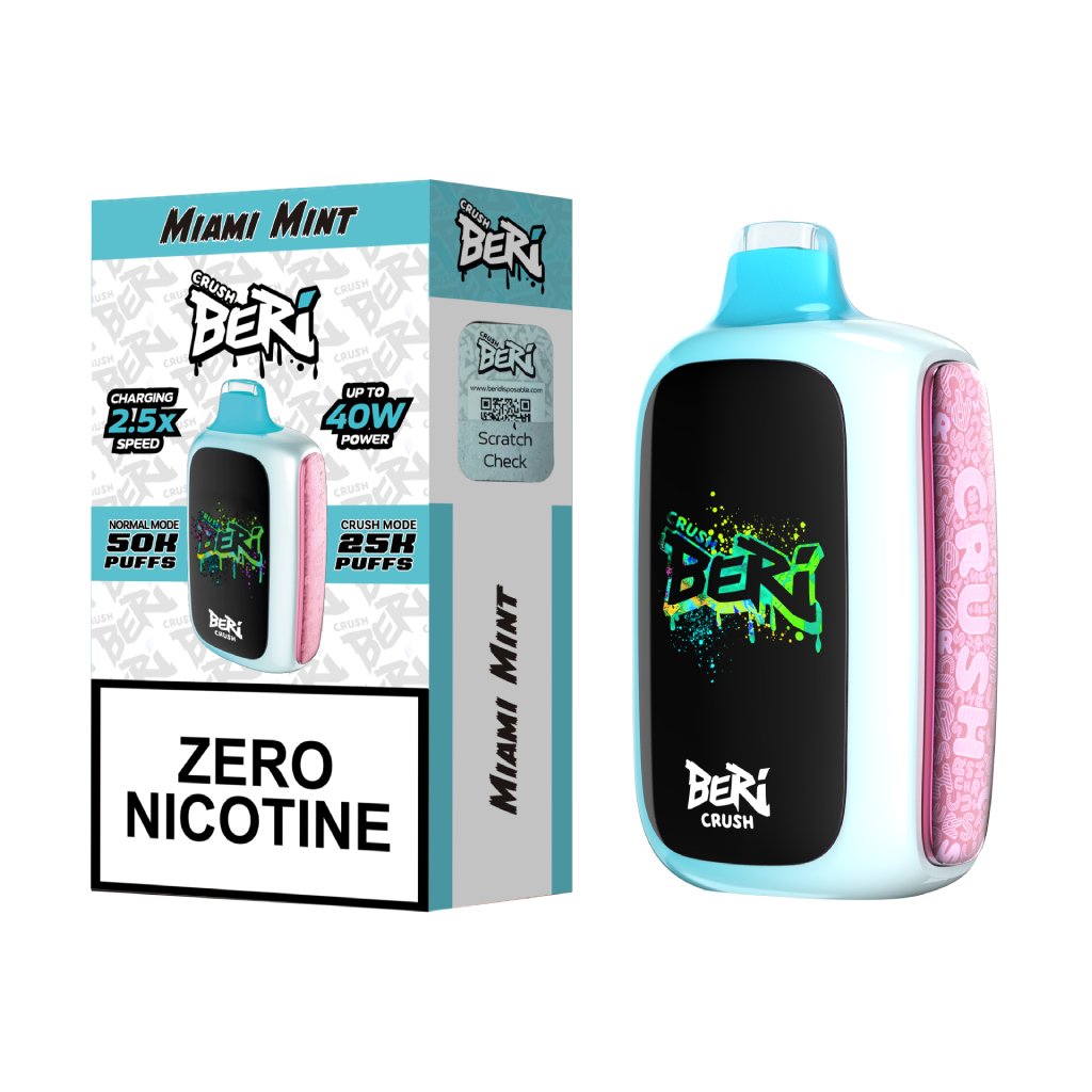 Miami Mint Beri Crush 50K Puffs Zero Nic Disposable Vape 1 Miami Mint Beri Crush 50K Puffs Zero Nic